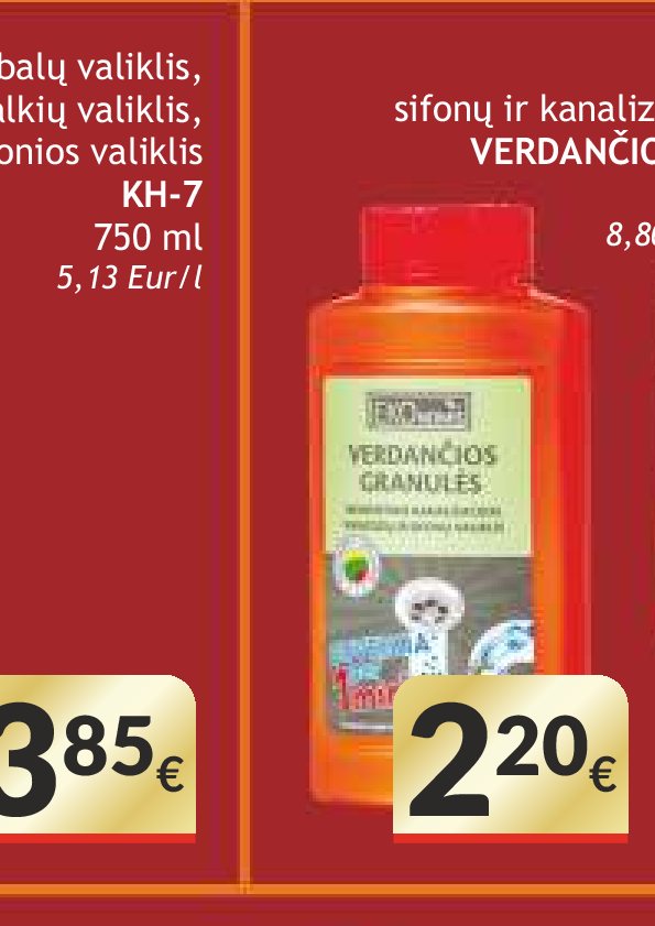 EKONOMIS sifonų ir kanalizacijos valiklis VERDANČIOS GRANULĖS, 250 g