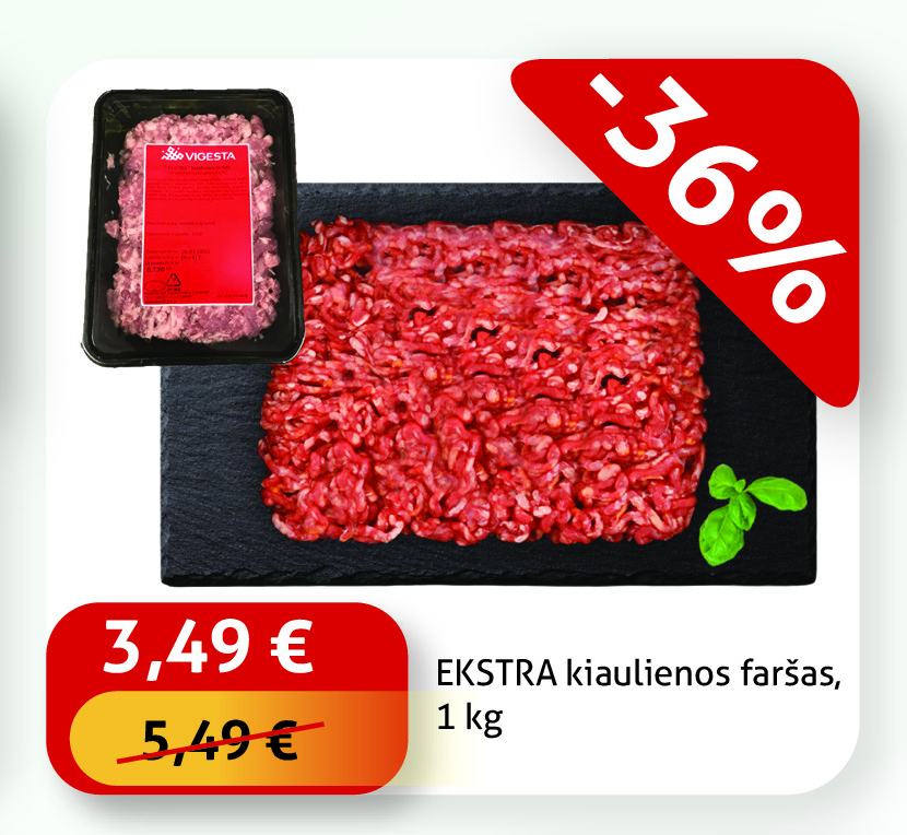 EKSTRA kiaulienos faršas, 1 kg
