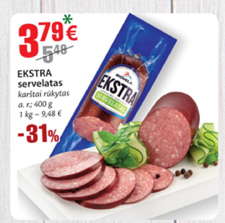 EKSTRA servelatas, 400 g