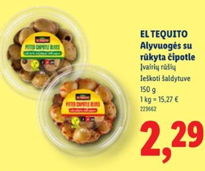 EL TEQUITO Alyvuogės su rūkyta čipotle, 150 g