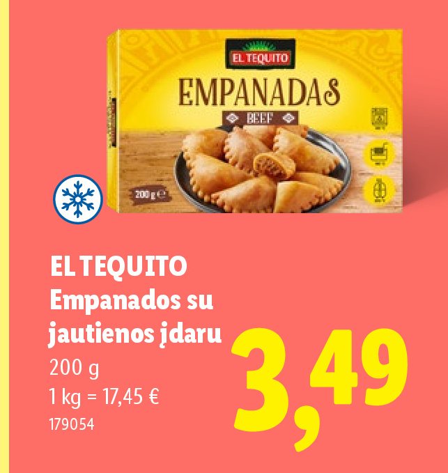 EL TEQUITO Empanados su jautienos įdaru, 200 g