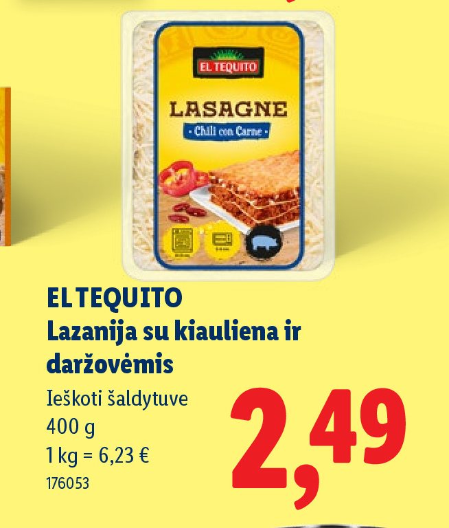 EL TEQUITO Lazanija su kiauliena ir daržovėmis, 400 g