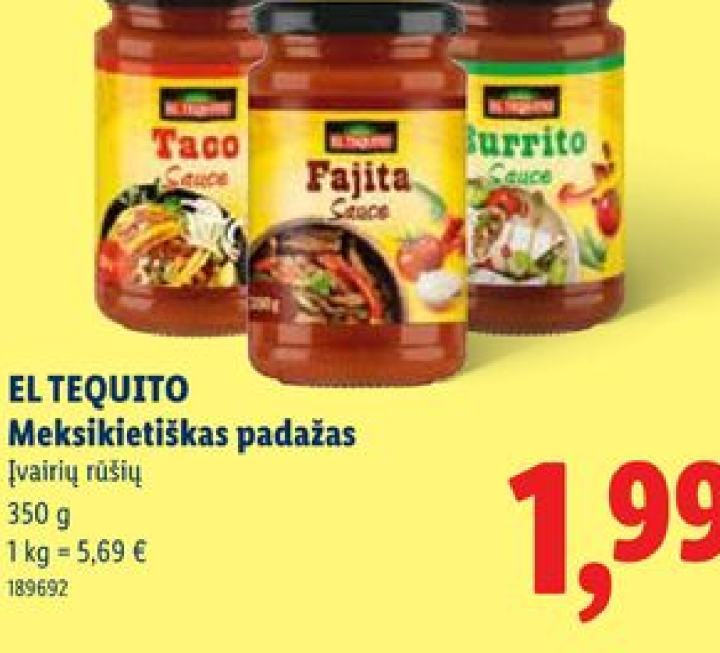 EL TEQUITO Meksikietiškas padažas, 350 g