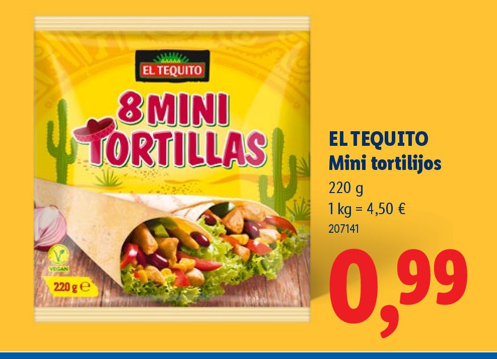 EL TEQUITO Mini tortilijos, 220 g