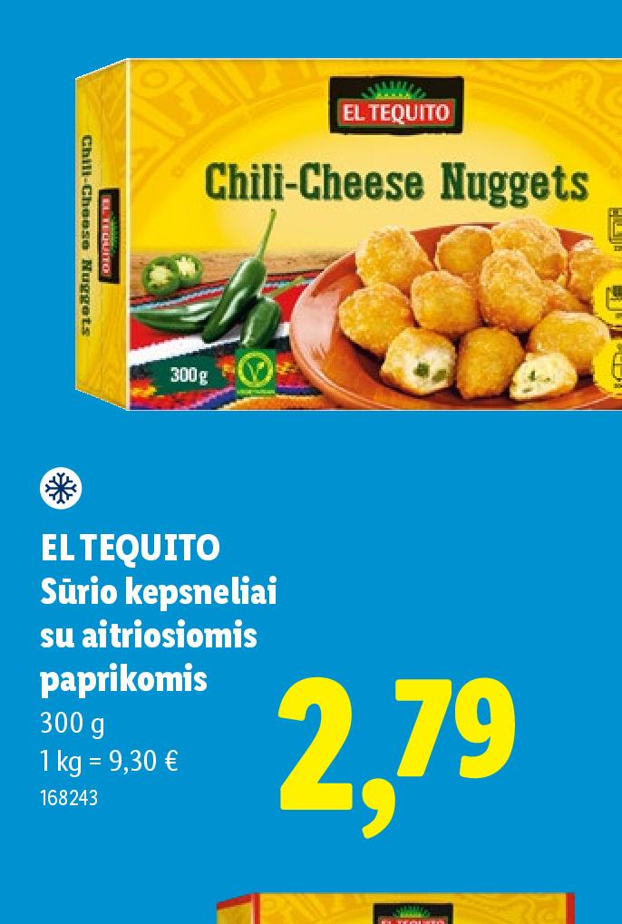 EL TEQUITO Sūrio kepsneliai su aitriosiomis paprikomis, 300 g
