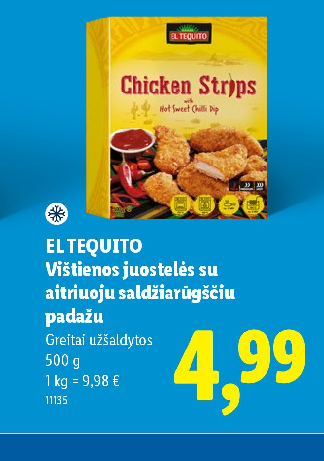 EL TEQUITO Vištienos juostelės su aitriuoju saldžiarūgščiu padažu, 500 g
