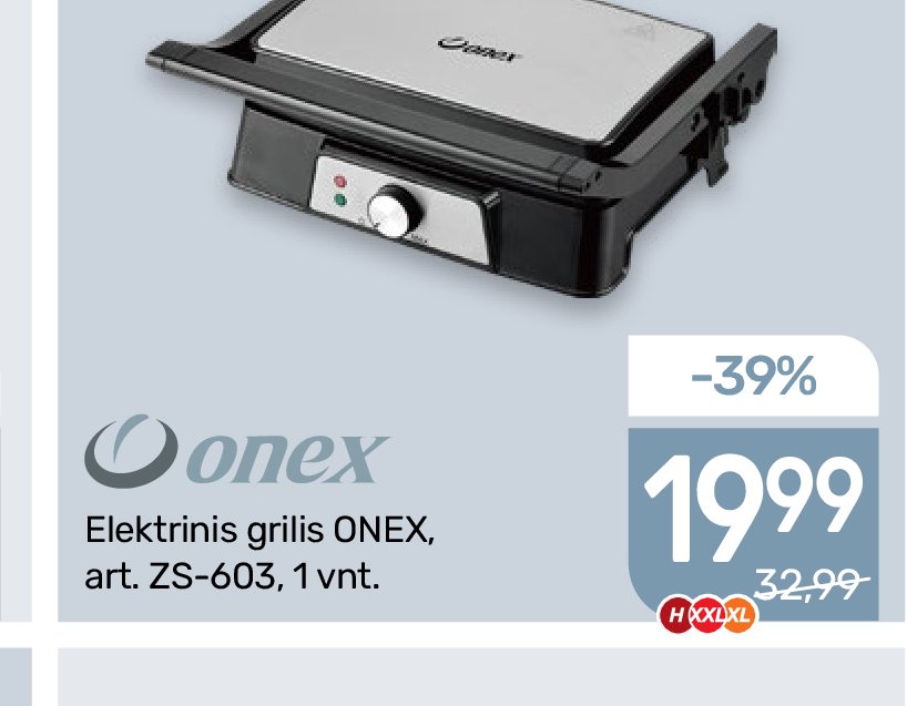 Elektrinis grilis ONEX, 1 vnt