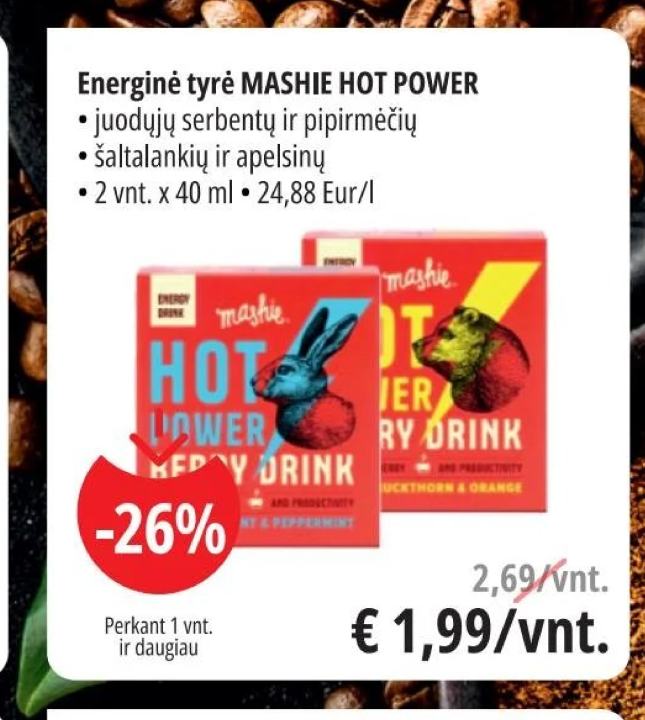 Energinė tyrė MASHIE HOT POWER, 2 vnt