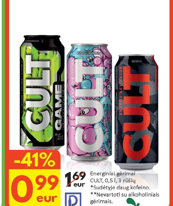 Energiniai gėrimai CULT, 0.5 l