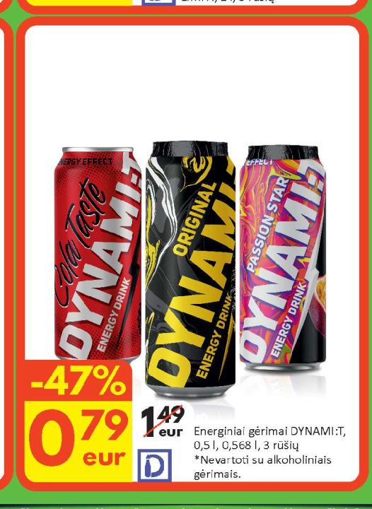 Energiniai gėrimai DYNAMI:T, 0.5 l