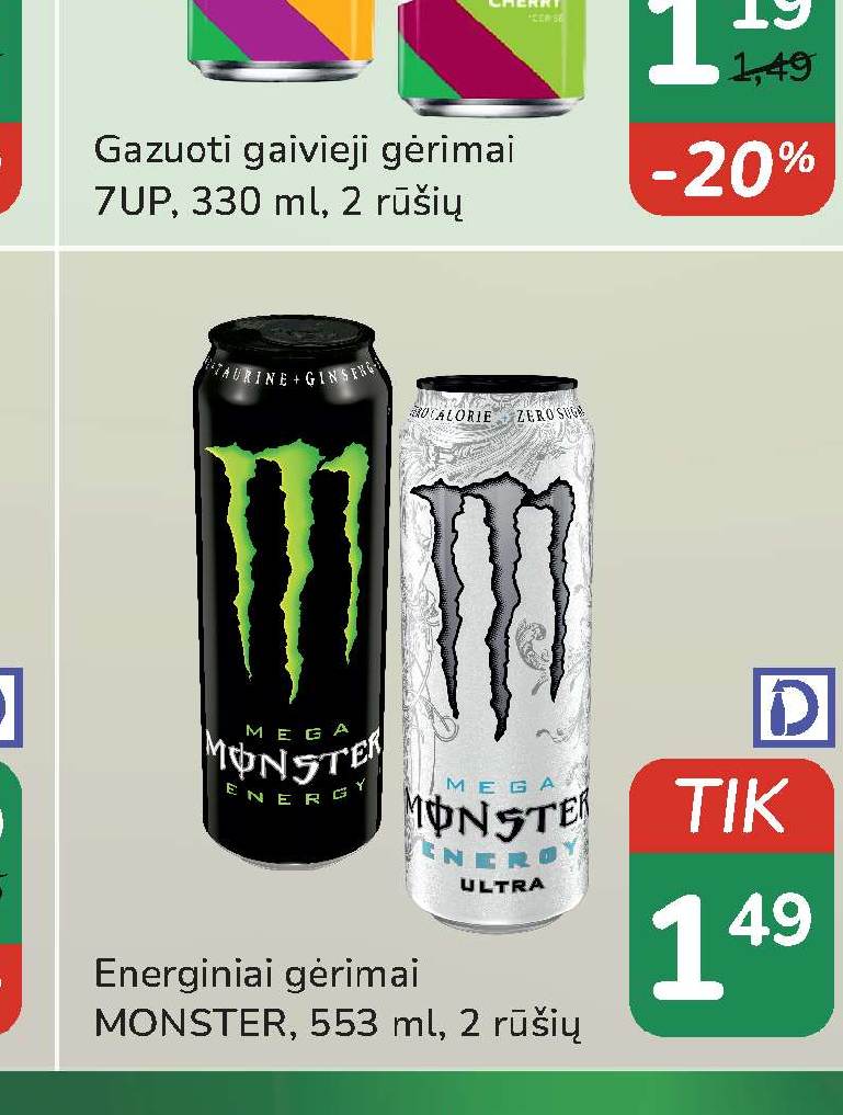Energiniai gėrimai MONSTER, 553 ml