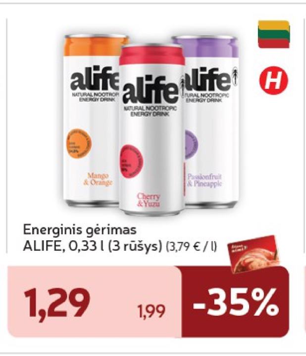 Energinis gėrimas ALIFE, 0.33 l