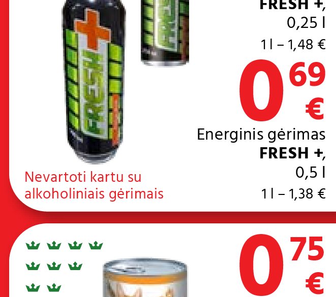 Energinis gėrimas FRESH +, 0.5 l