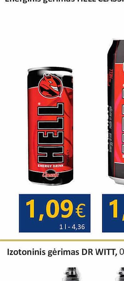 Energinis gėrimas HELL CLASSIC, 0.25 l