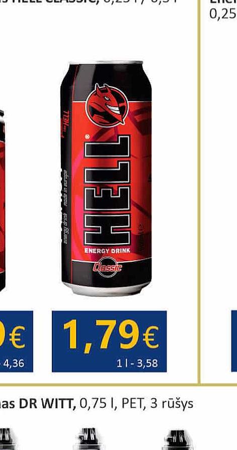 Energinis gėrimas HELL CLASSIC, 0.5 l