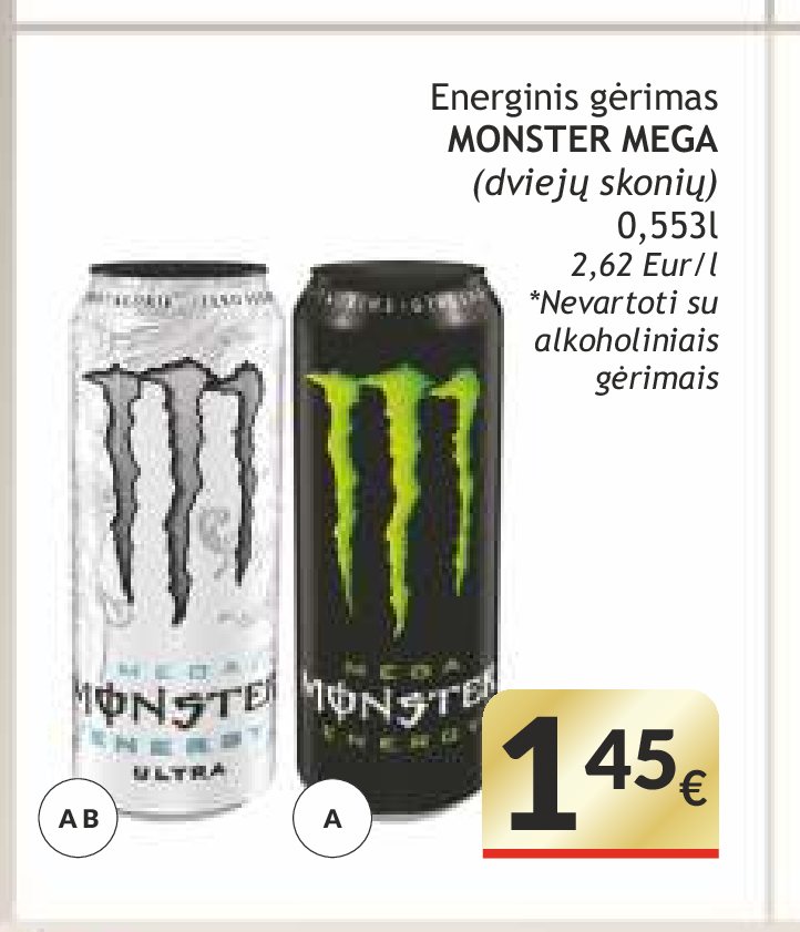 Energinis gėrimas MONSTER MEGA, 0.55 l