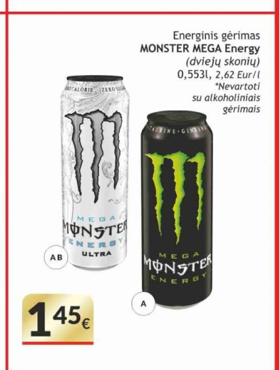 Energinis gėrimas MONSTER MEGA Energy, 0.553 l