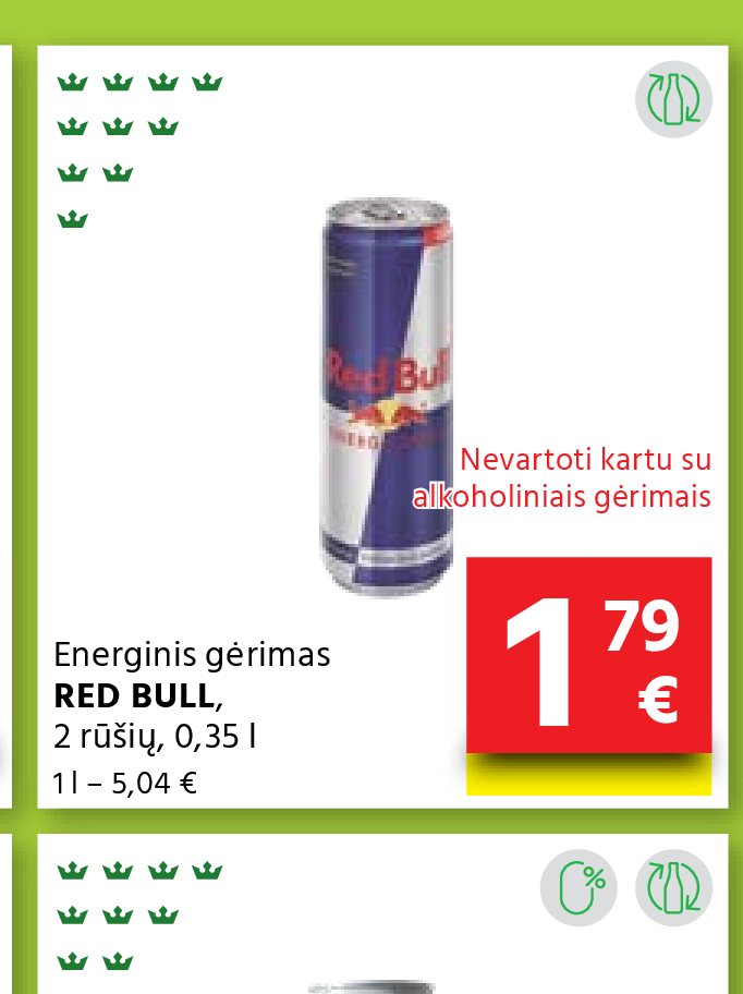 Energinis gėrimas RED BULL, 0.35 l