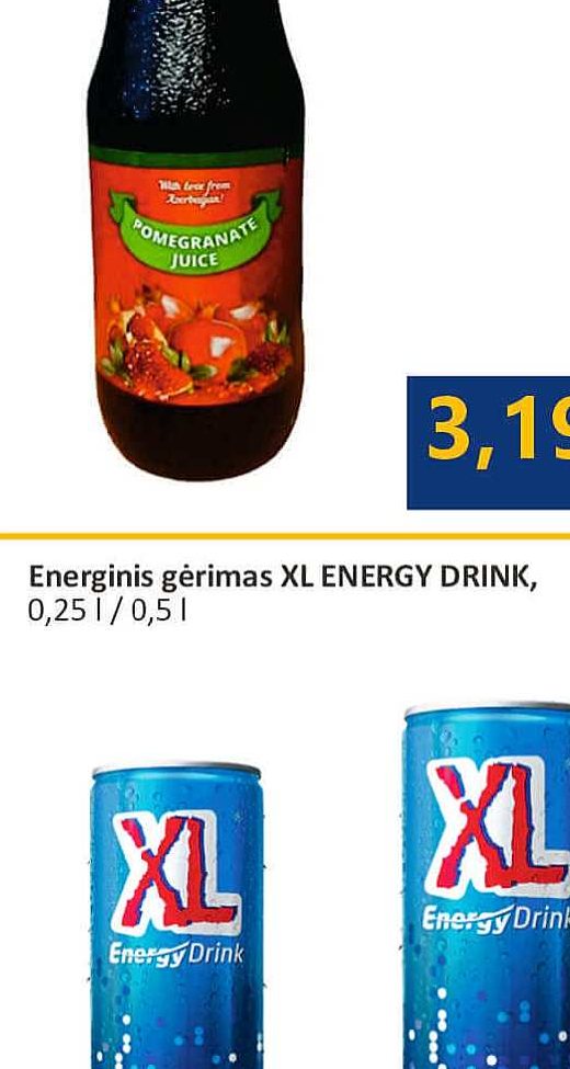 Energinis gėrimas XL ENERGY DRINK