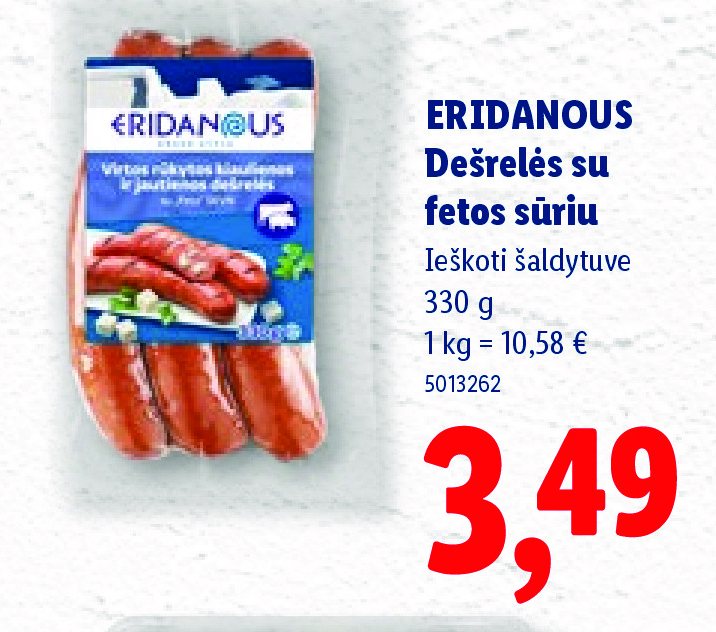 ERIDANOUS Dešrelės su fetos sūriu, 330 g