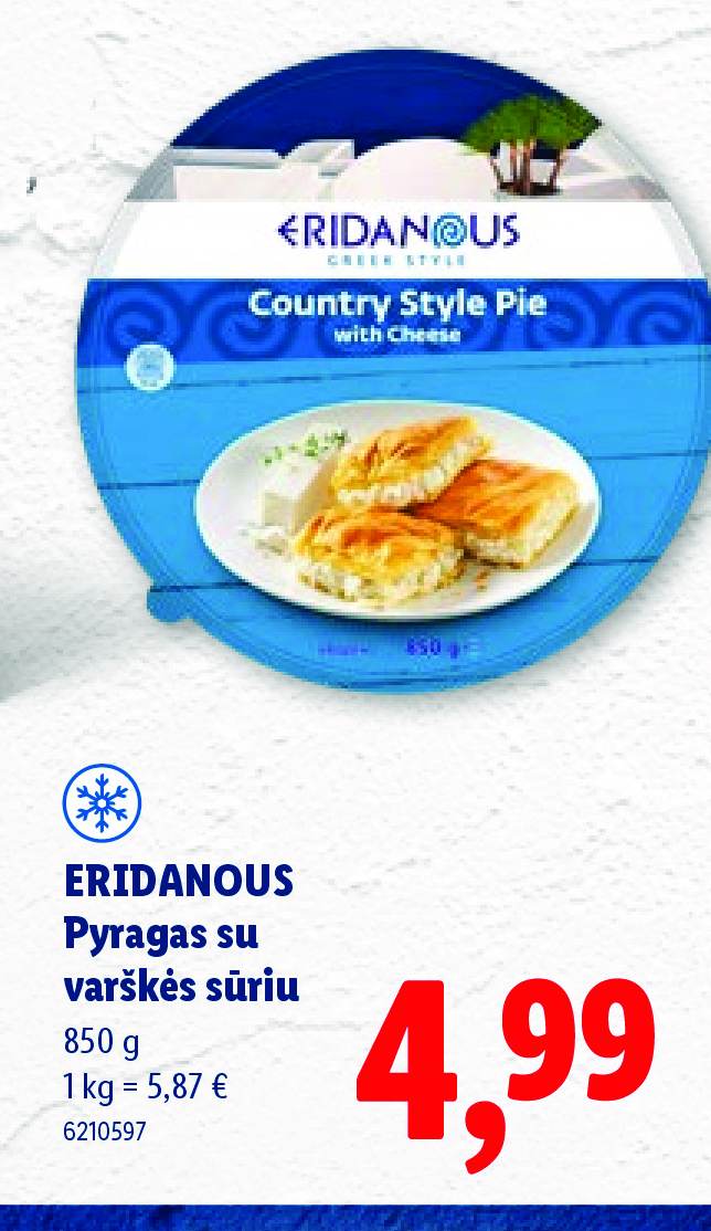 ERIDANOUS Pyragas su varškės sūriu, 850 g