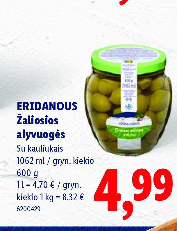 ERIDANOUS Žaliosios alyvuogės, 1062 ml