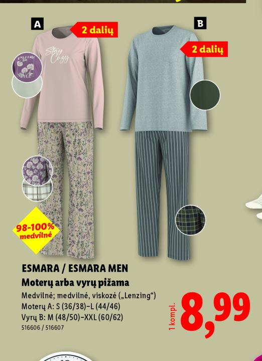 ESMARA / ESMARA MEN Moterų arba vyrų pižama