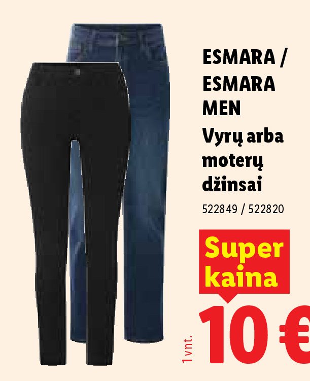 ESMARA / ESMARA MEN Vyrų arba moterų džinsai