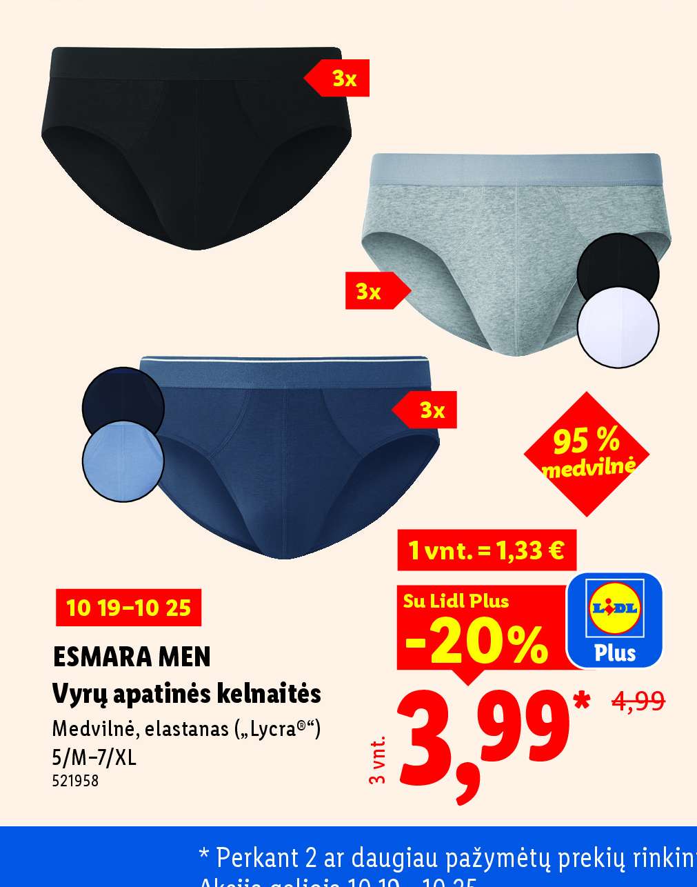 ESMARA MEN Vyrų apatinės kelnaitės