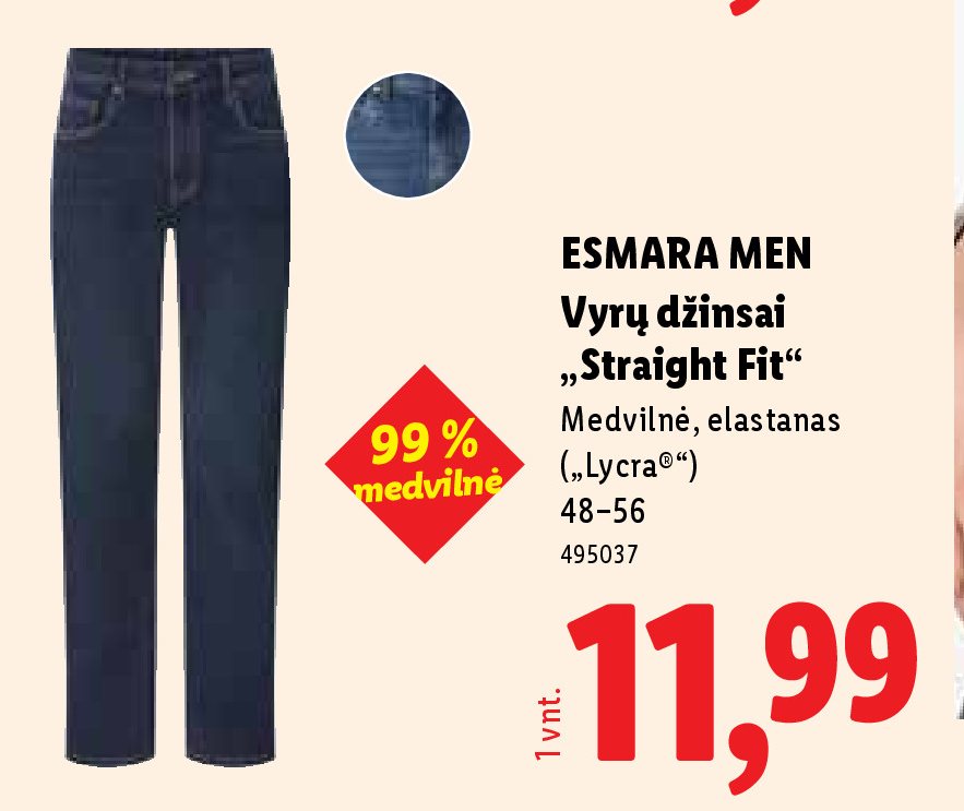 ESMARA MEN Vyrų džinsai „Straight Fit“