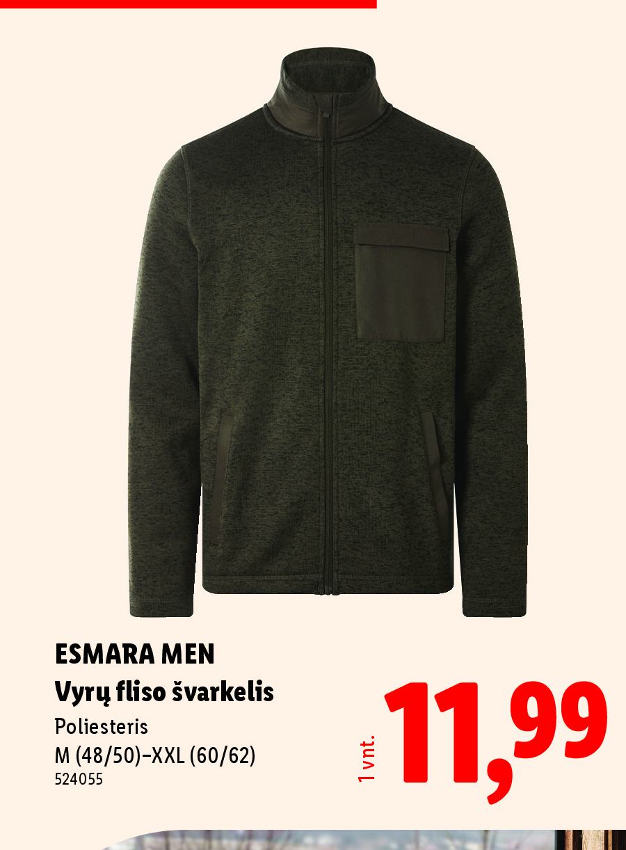 ESMARA MEN Vyrų fliso švarkelis
