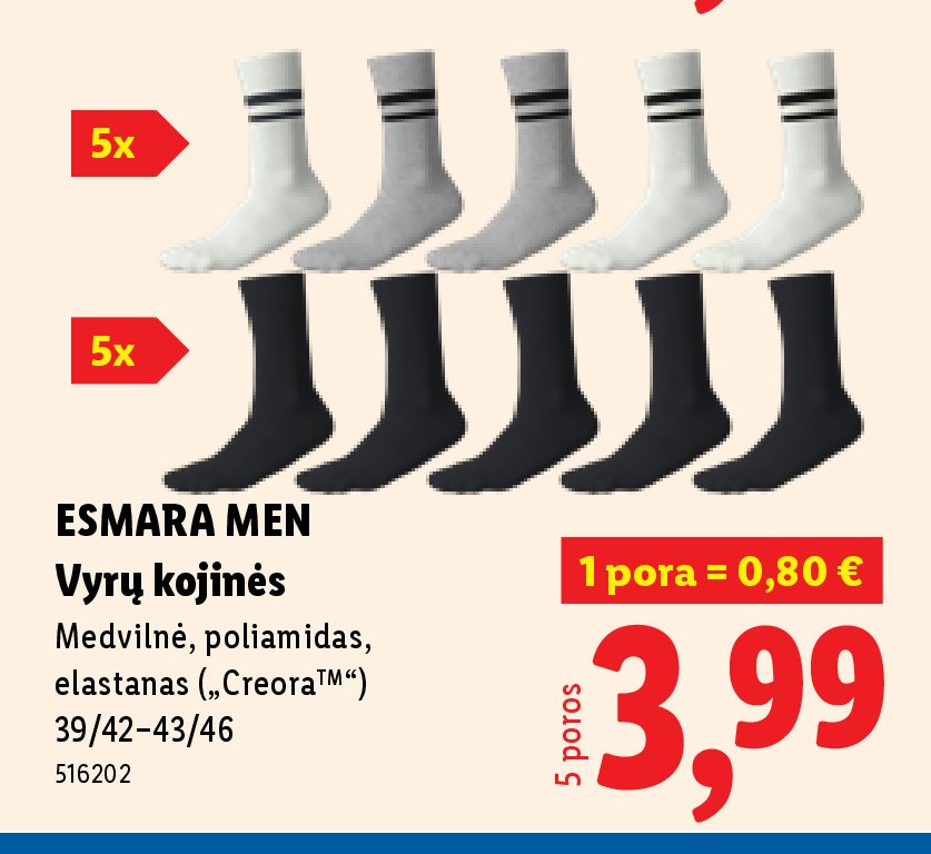 ESMARA MEN Vyrų kojinės