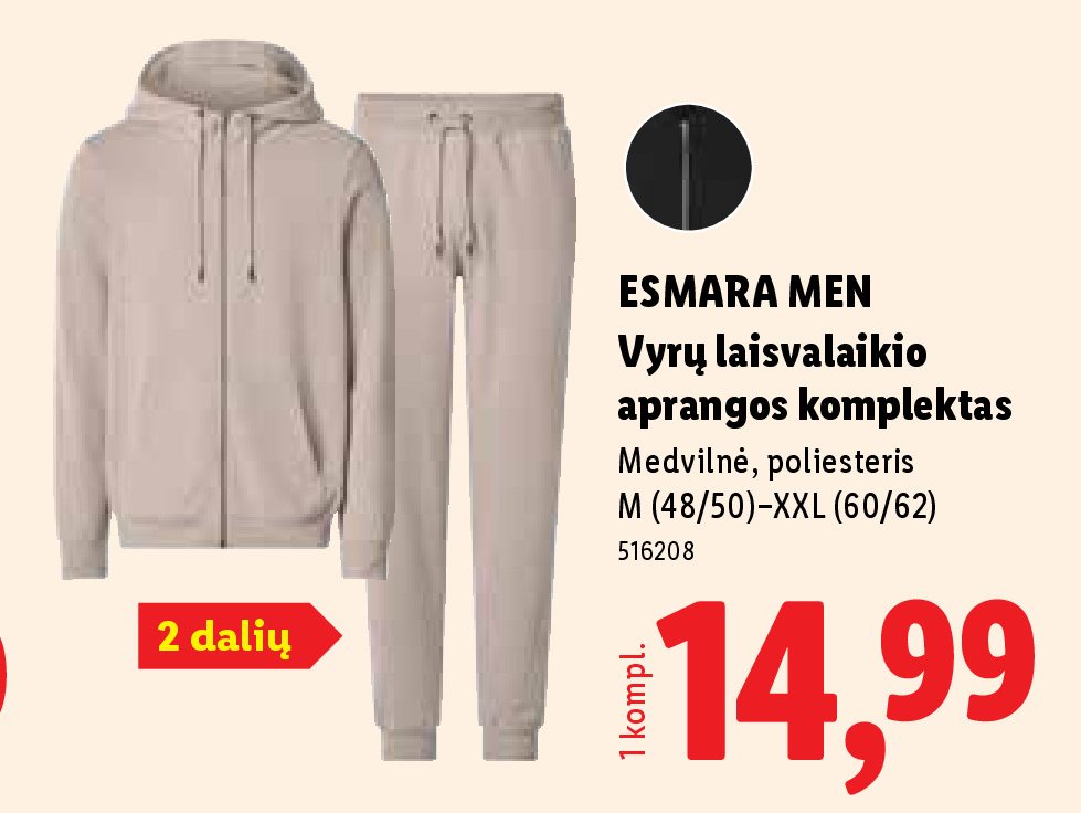 ESMARA MEN Vyrų laisvalaikio aprangos komplektas