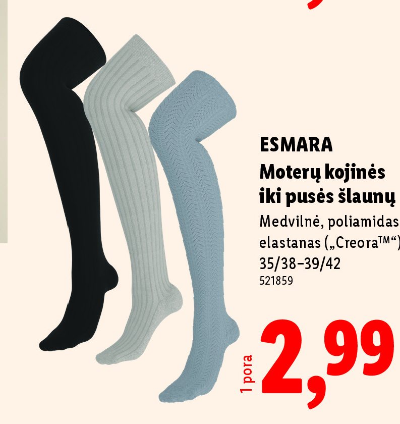 ESMARA Moterų kojinės iki pusės šlaunų