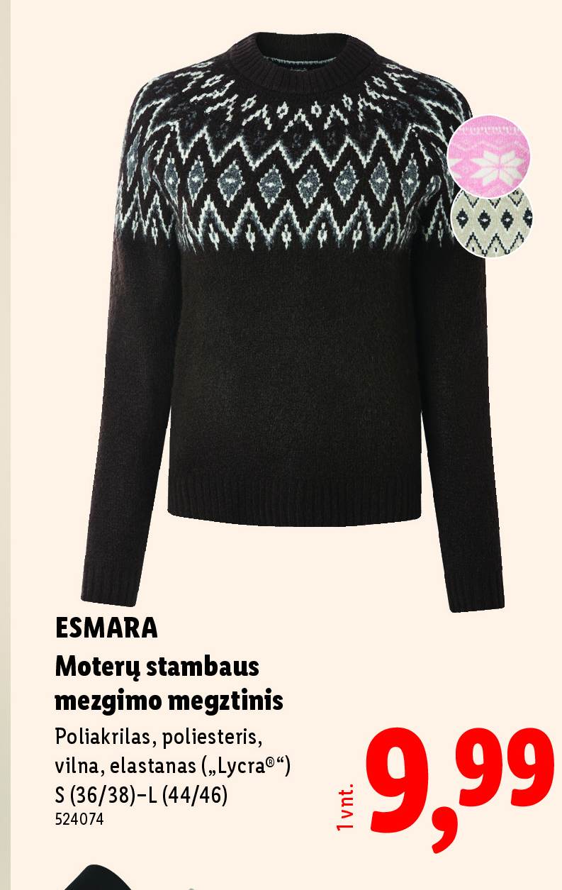 ESMARA Moterų stambaus mezgimo megztinis