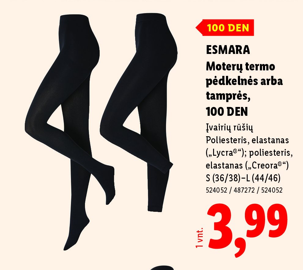 ESMARA Moterų termo pėdkelnės arba tamprės