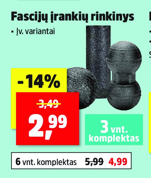 Fascijų įrankių rinkinys, 3 vnt