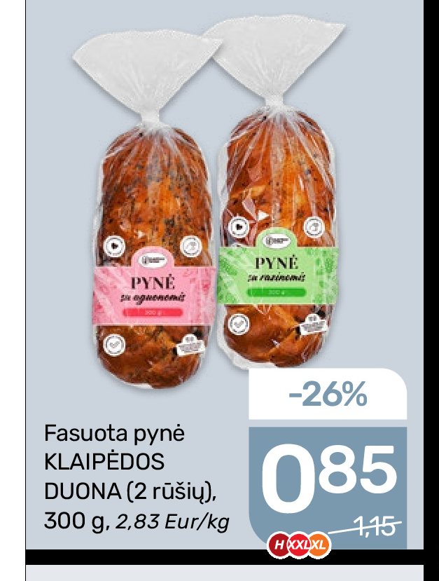 Fasuota pynė KLAIPĖDOS DUONA, 300 g