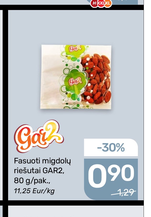 Fasuoti migdolų riešutai GAR2, 80 g