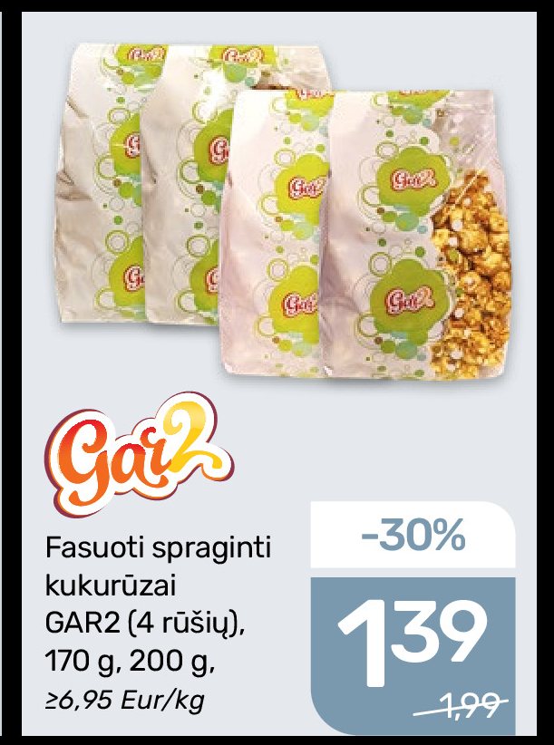 Fasuoti spraginti kukurūzai GAR2, 170 g