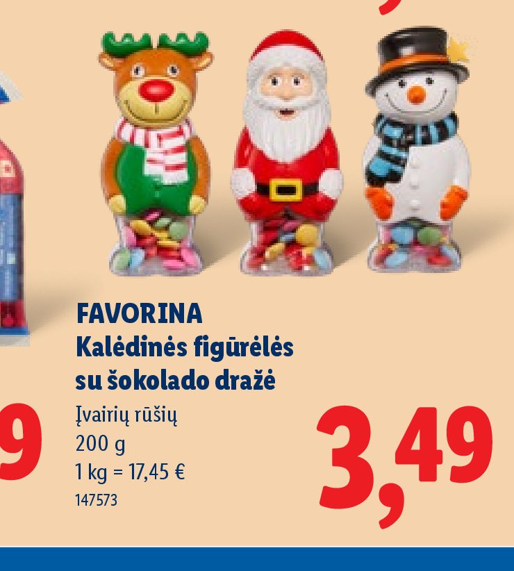 FAVORINA Kalėdinės figūrėlės su šokolado dražė, 200 g