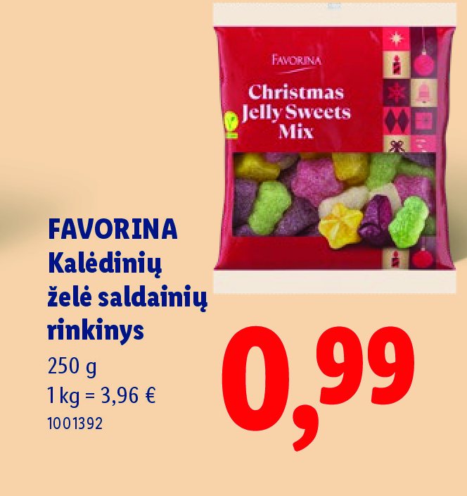 FAVORINA Kalėdinių želė saldainių rinkinys, 250 g