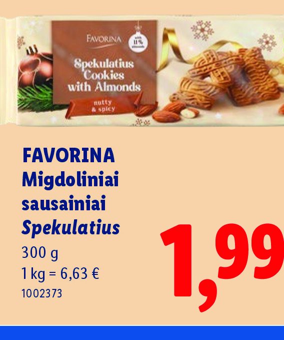 FAVORINA Migdoliniai sausainiai Spekulatius, 300 g