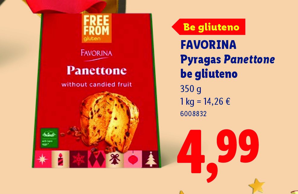 FAVORINA Pyragas Panettone be gliuteno, 350 g