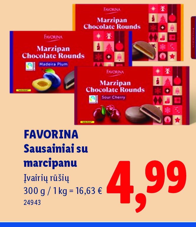 FAVORINA Sausainiai su marcipanu, 300 g