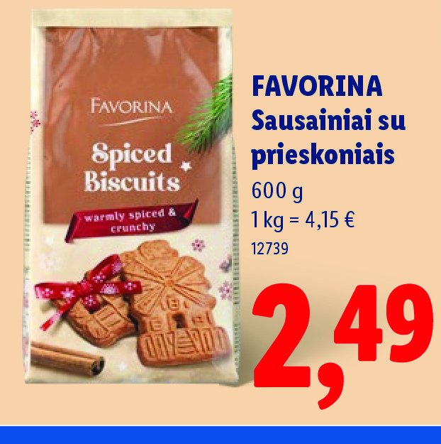 FAVORINA Sausainiai su prieskoniais, 600 g