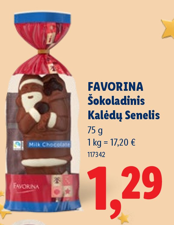 FAVORINA Šokoladinis Kalėdų Senelis, 75 g