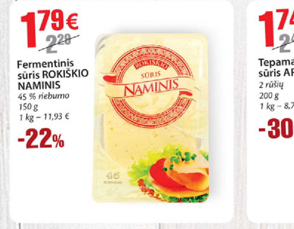 Fermentinis sūris ROKIŠKIO NAMINIS, 150 g