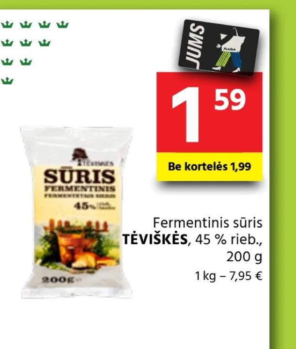 Fermentinis sūris TĖVIŠKĖS, 200 g