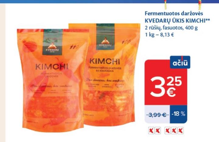 Fermentuotos daržovės KVEDARŲ ŪKIS KIMCHI, 400 g